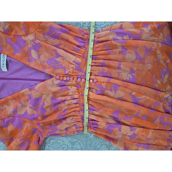 Taylor Bohemian Floral Print V Neck Button Front Tiered Ruffle Mini Dress - Picture 6 of 7